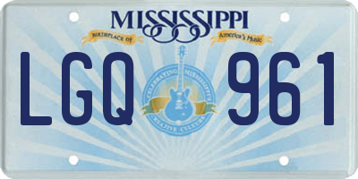 MS license plate LGQ961
