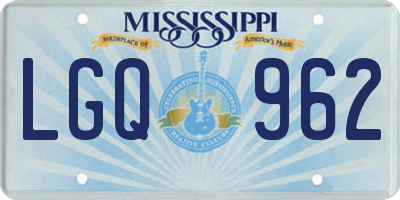 MS license plate LGQ962