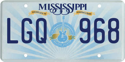 MS license plate LGQ968