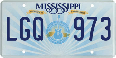 MS license plate LGQ973
