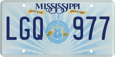 MS license plate LGQ977