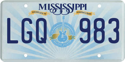 MS license plate LGQ983