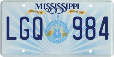 MS license plate LGQ984