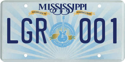 MS license plate LGR001