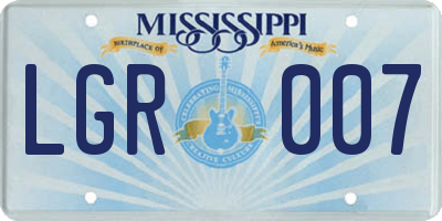 MS license plate LGR007