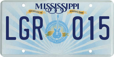 MS license plate LGR015