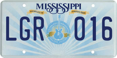 MS license plate LGR016