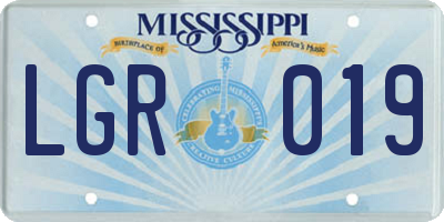 MS license plate LGR019