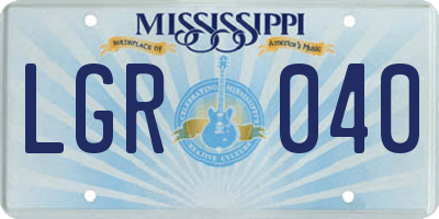 MS license plate LGR040