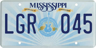 MS license plate LGR045