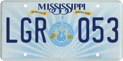 MS license plate LGR053
