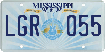 MS license plate LGR055
