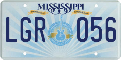 MS license plate LGR056
