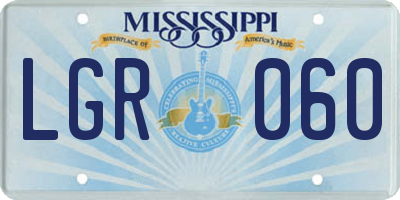 MS license plate LGR060