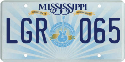 MS license plate LGR065