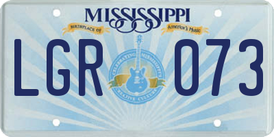 MS license plate LGR073