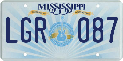 MS license plate LGR087