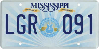 MS license plate LGR091