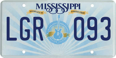 MS license plate LGR093