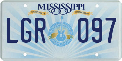 MS license plate LGR097