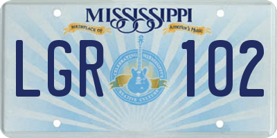 MS license plate LGR102