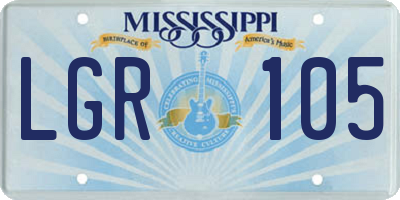 MS license plate LGR105