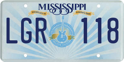 MS license plate LGR118