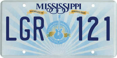 MS license plate LGR121