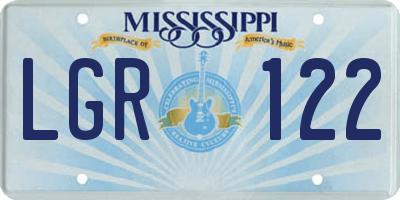 MS license plate LGR122