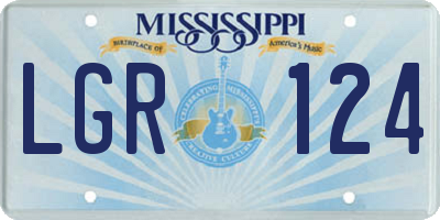 MS license plate LGR124