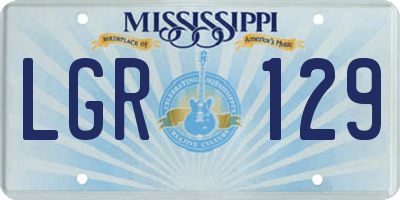 MS license plate LGR129