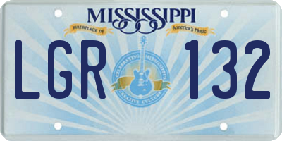 MS license plate LGR132