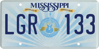 MS license plate LGR133