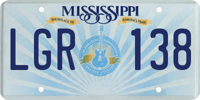 MS license plate LGR138