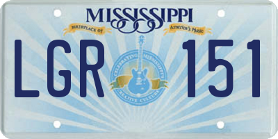 MS license plate LGR151