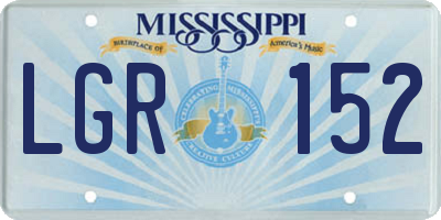 MS license plate LGR152