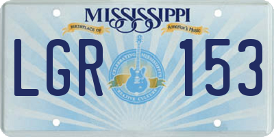 MS license plate LGR153