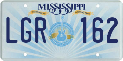 MS license plate LGR162