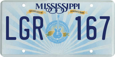 MS license plate LGR167
