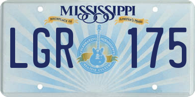 MS license plate LGR175