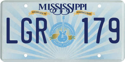 MS license plate LGR179