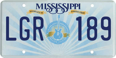 MS license plate LGR189