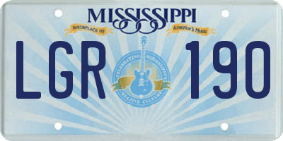 MS license plate LGR190