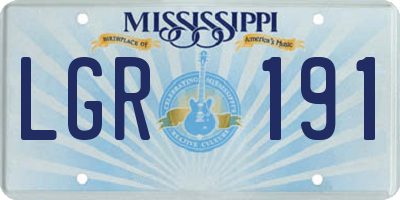 MS license plate LGR191