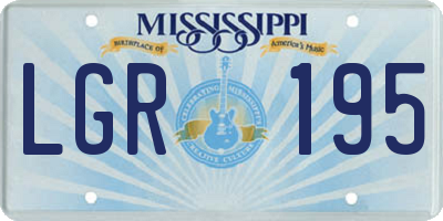 MS license plate LGR195
