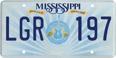 MS license plate LGR197