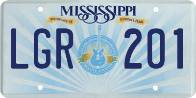MS license plate LGR201