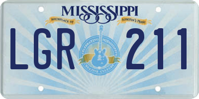 MS license plate LGR211