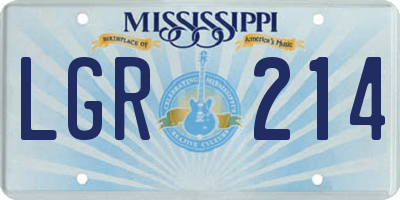 MS license plate LGR214