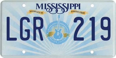 MS license plate LGR219